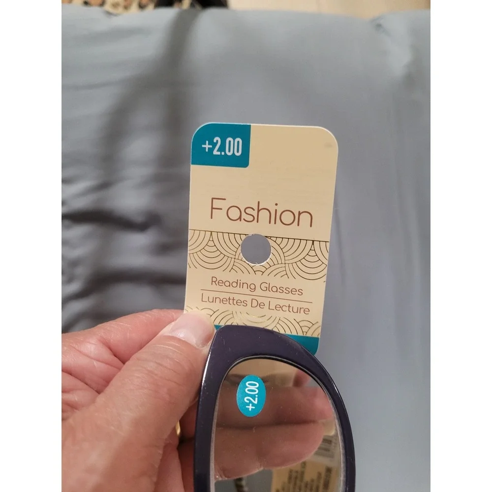 Cat Eye Reading Glasses Navy Whymsigoth Eclectic Multi Stripe +2.00 Strength NWT